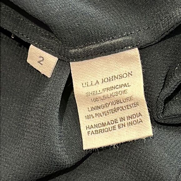 Ulla Johnson Odette Smocked Silk Midnight Mini Dress Size 2 - Picture 14 of 15